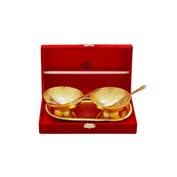 2 Bowl Gold Plated Brass Bowl Gift Set