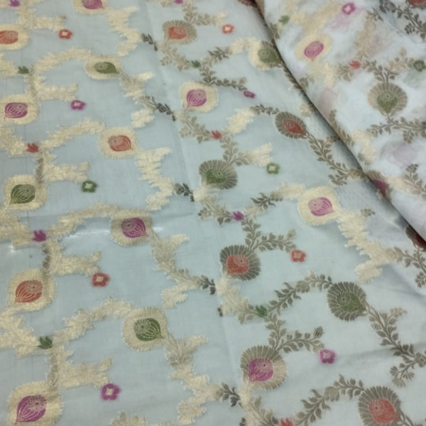 White Cotton Silk Banarsi Saree