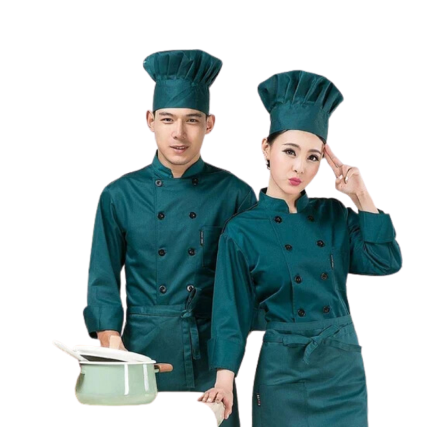 Turquoise Blue Short Sleeve Chef Coat