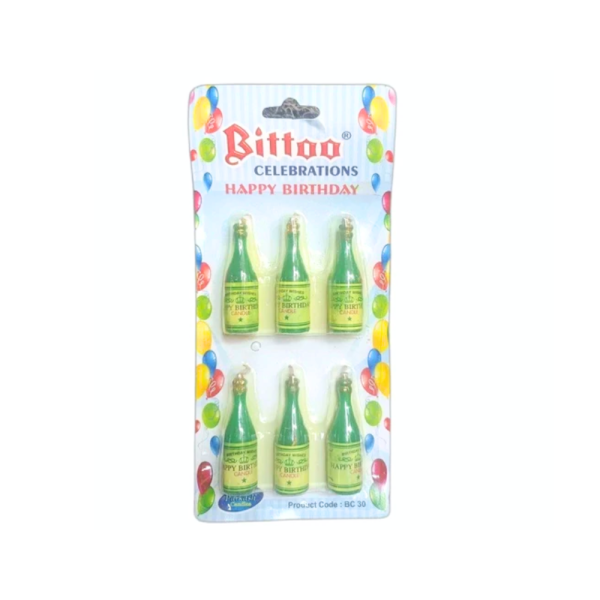Green Champagne Bottle Candles