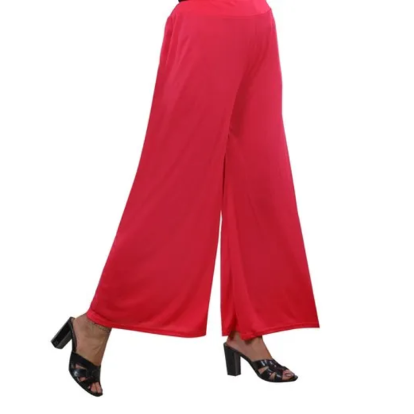 Casual Wear Red Loose Fit Ladies Plazo