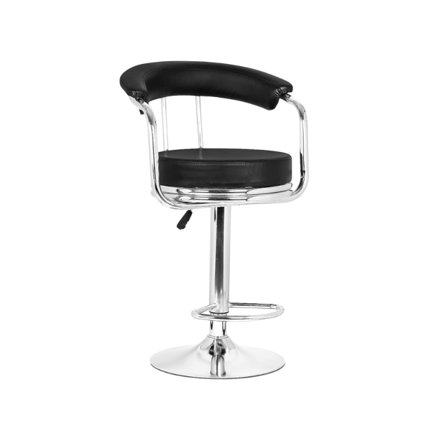 Adjustable and Revolving Bar Stool/Kitchen Chair (Black)