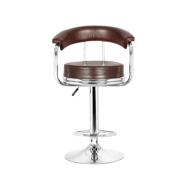 Adjustable & Revolving Bar Stool/Kitchen Chair (Brown)