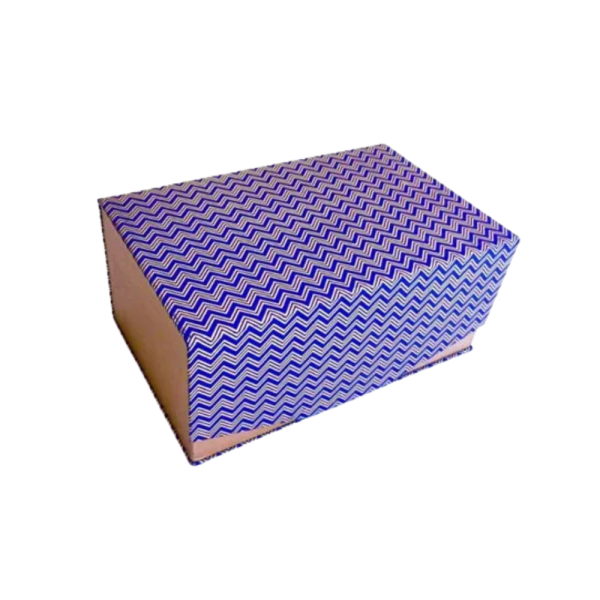 Zig-Zag Navy Blue Flip Box