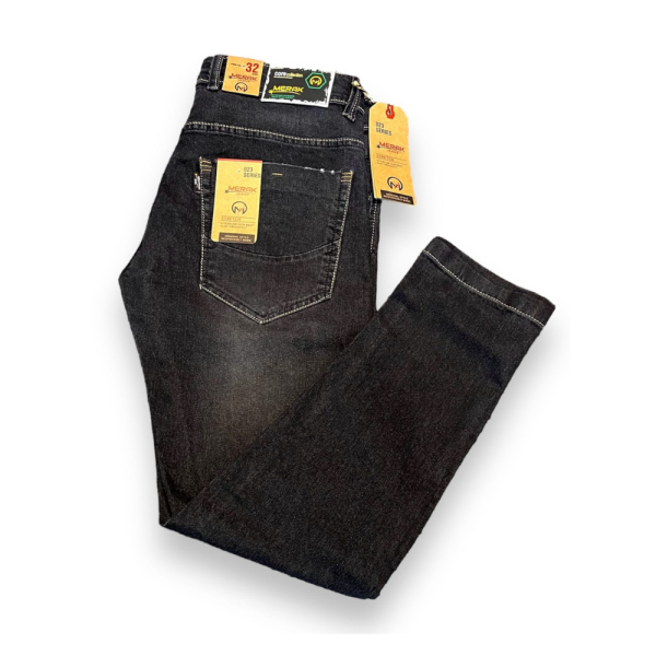 Black Stitch Wide Jeans