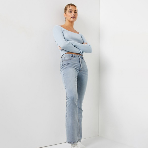 Ladies Blue Boot Cut Jeans