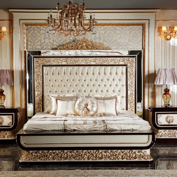 Classical Royal Bed With Side Table