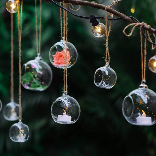 Glass Hanging Candle Holder