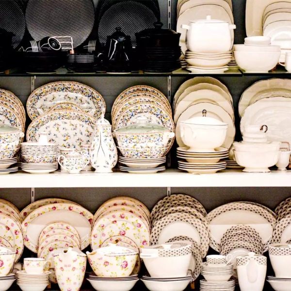 White Printed Melamine Dinner Set