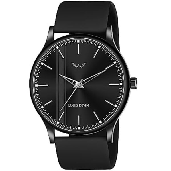 Silicon Strap Analog Wrist Watch for Men (Black/Blue/Red)