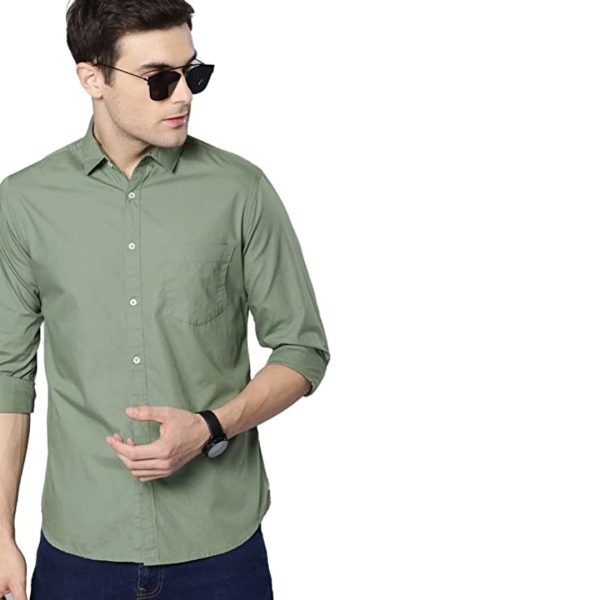 Men's Fit Cotton Casual Shirt with Spread Collar