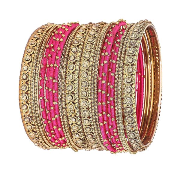 Zircon Gemstone Studded Bangles Set