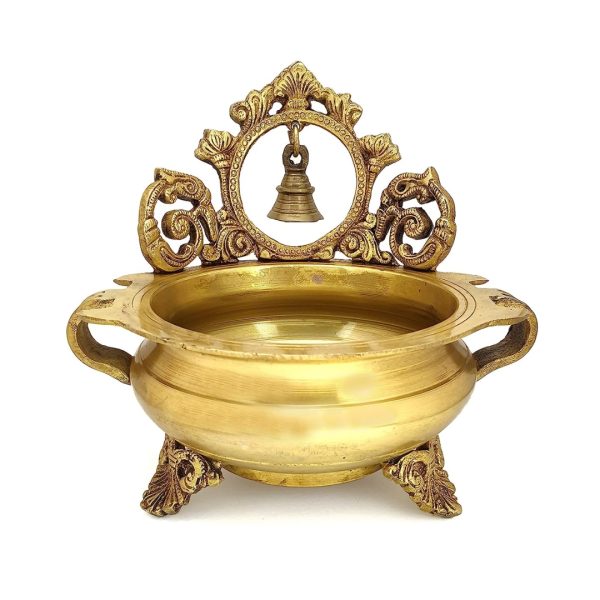 Brass Bowl with Bell Showpiece