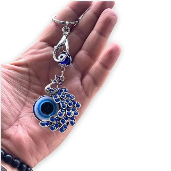 Peacock Shape Evil Eye Keychain