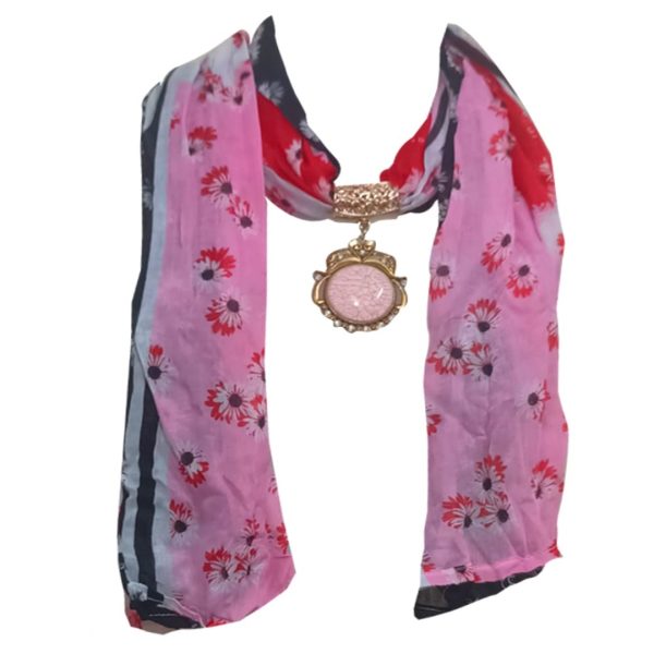 Scraf Women Cotton Linen Printed Necklace