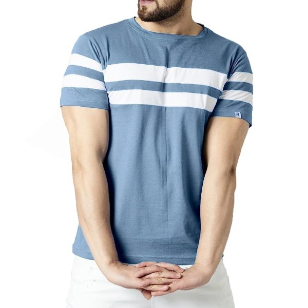 Men's Cotton Half Sleeve Regular Fit Striped T-Shirt