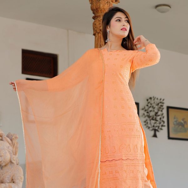 Party Wear Printed Chikankari Suit