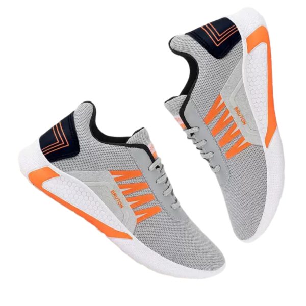Sneakers For Men (Orange, Grey)