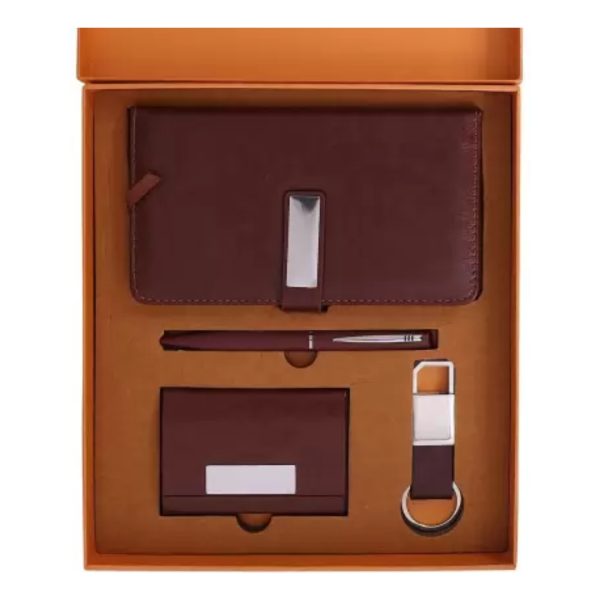 Gift Set with Diary, Pen, Card Holder and Metal Keychain