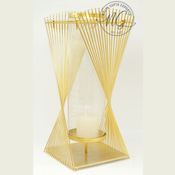 Gold Metal Pillar Candle Holder (per piece)