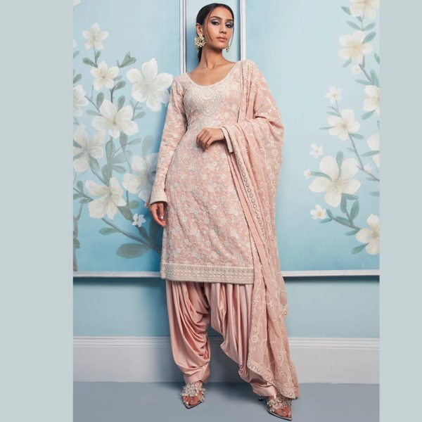 Nude Pink Thread Embroidered