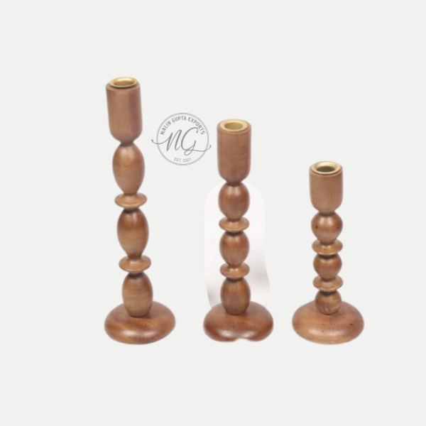 Decorative Wooden Candle Holder Set Of Three (per piece)