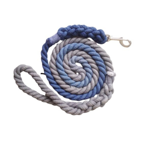 2 Tone Blue Grey Ombre Dog Cotton Rope Leash
