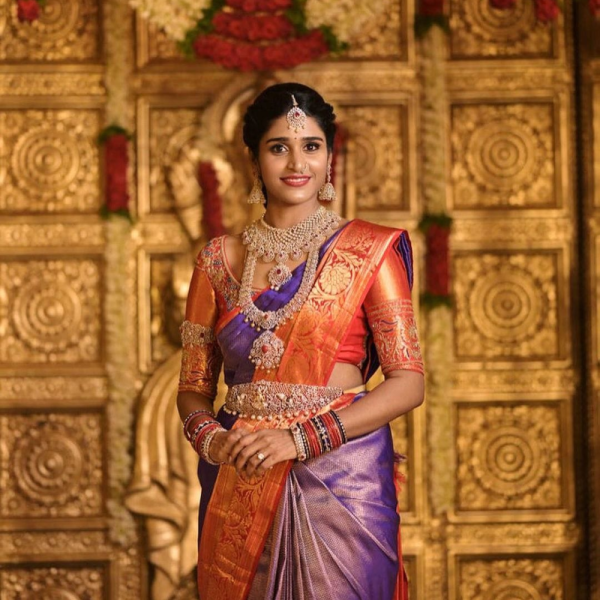 Purple Kanchipuram Saree