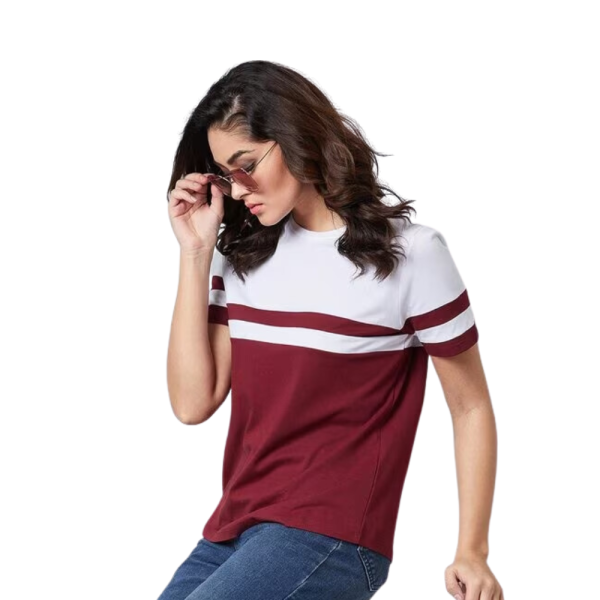 Striped Crew-Neck T-shirt For Women