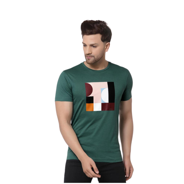 Green Graphic Printed Cotton T-Shirt