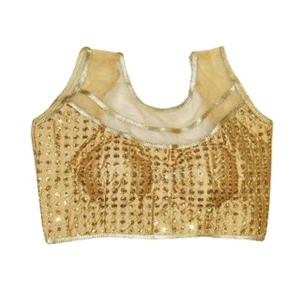 Golden Readymade Blouse Embroidery Work Stitched Blouses