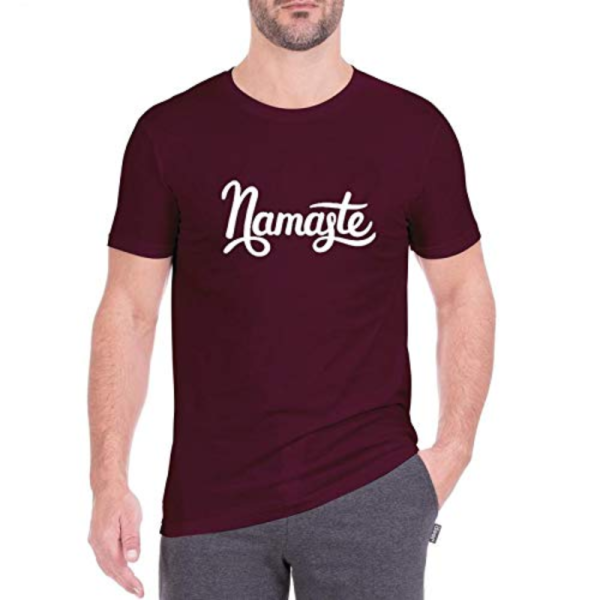 Namaste Print Regular Fit Men Customized T Shirt