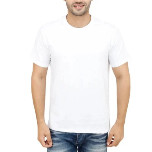 Mens White Plain T Shirt