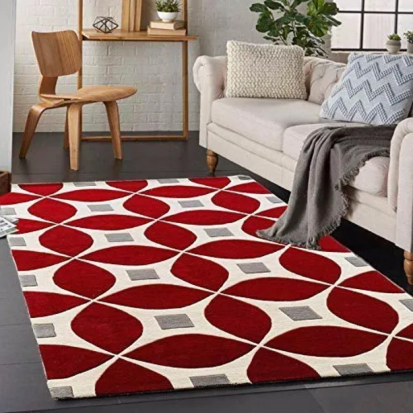 Red Modern Hand Tufted Carpets (per sq feet)