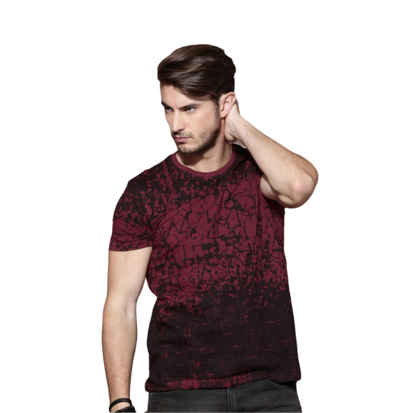 Red All Over Printed Cotton Pure Cotton T-shirt