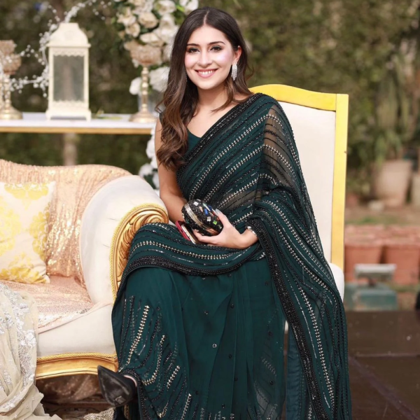 Green Color Latest Designer Saree