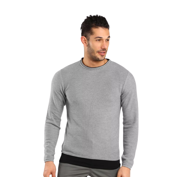 Grey Men Knitted T Shirt
