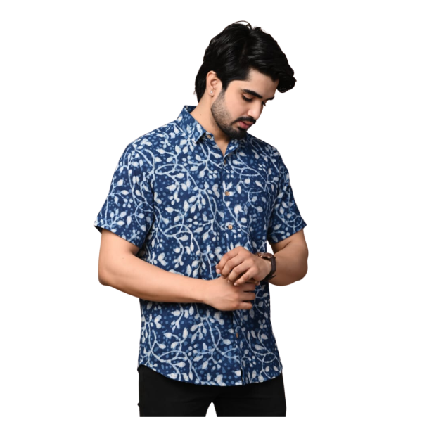Hand Block Printed Men Cotton Shirt