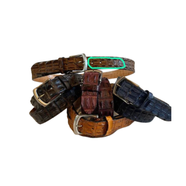 Aligator Print Leather Belt