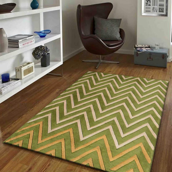 Chevrons Pattern Hand Tufted Carpet (per sq feet)