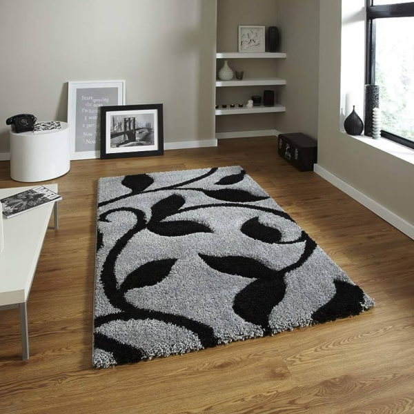 Polyester Leave Print Shaggy Carpet (per sq feet)