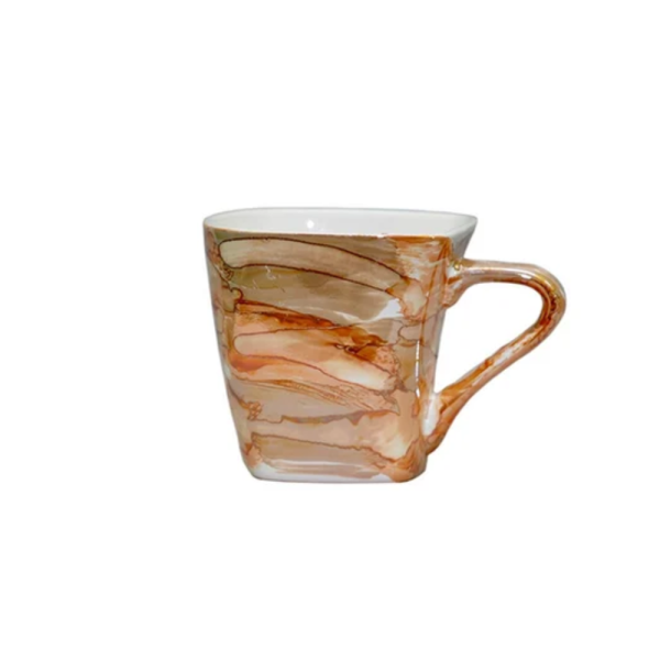 Ceramic Golden Brown Gloss Finish Designer Cups