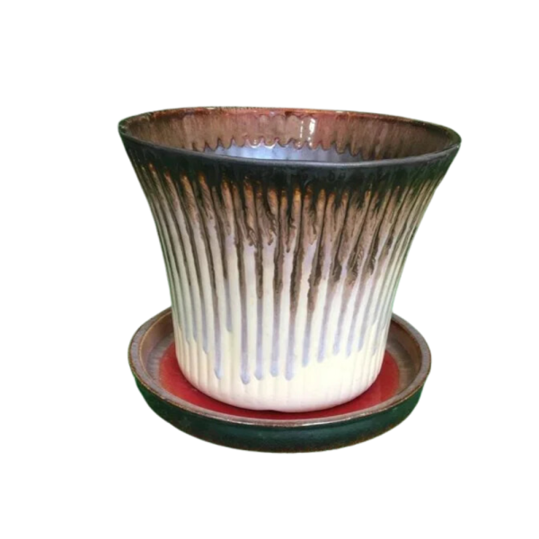 White & Black Ceramic Planter
