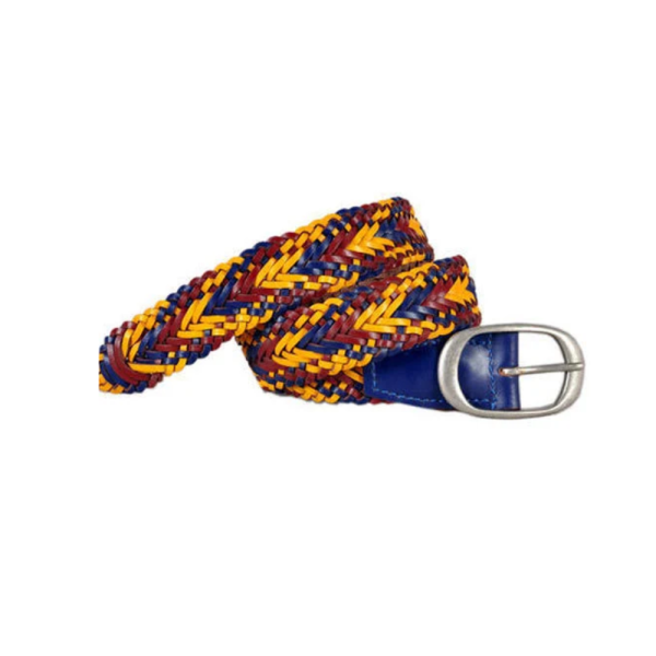 Mens Braided Woven Leather Belt