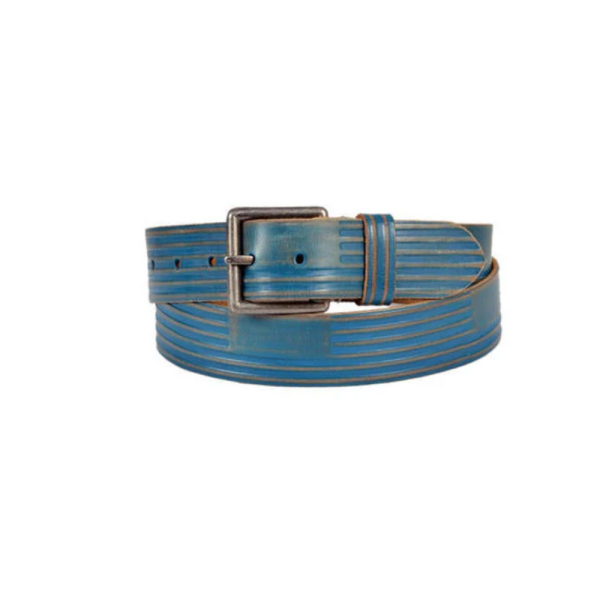Designer Blue Leather Belt