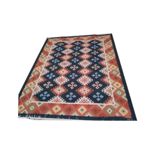 Red and Blue Handloom Woolen Carpet (per sq feet)