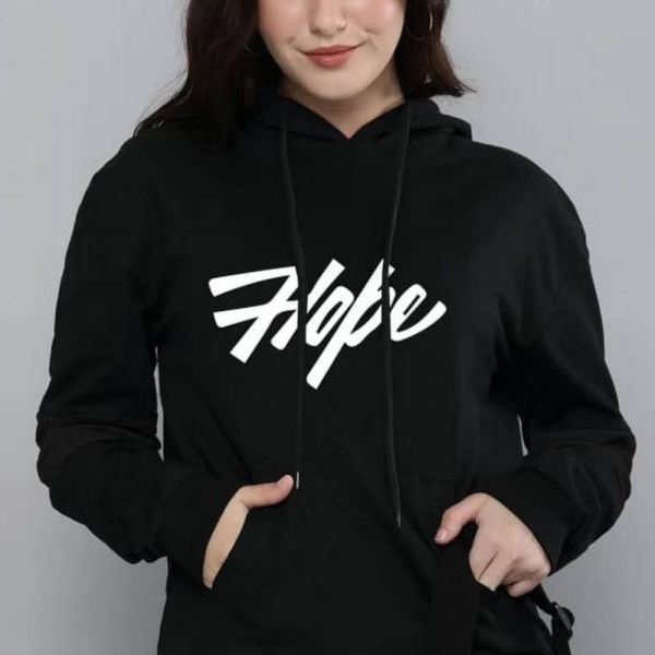 Printed Black Hoodies for Women