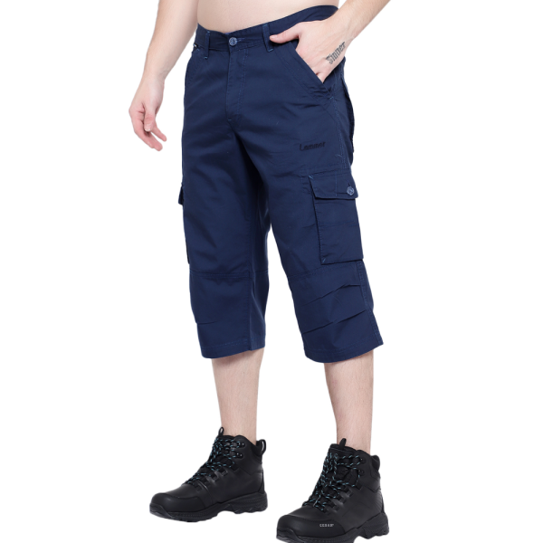 Men's Cotton Slim-fit Solid Three Fourth
