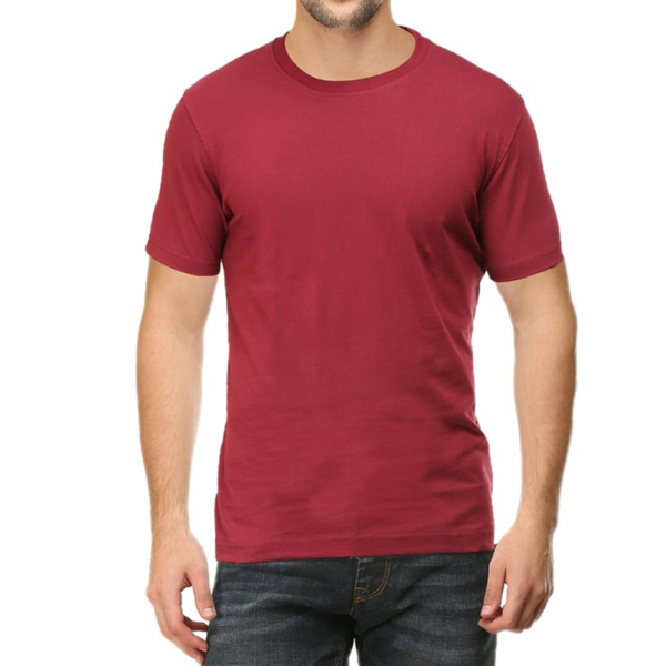Maroon Plain Round Neck T-shirt