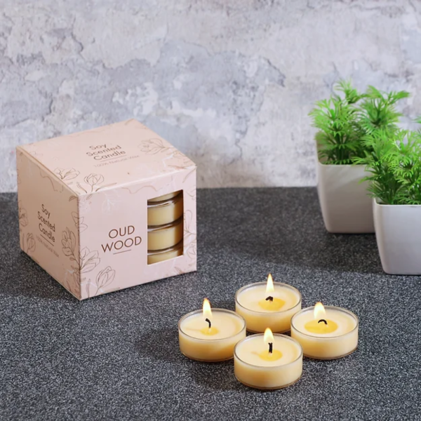 Parkash Scented Candles Soy Wax Tealight Wood